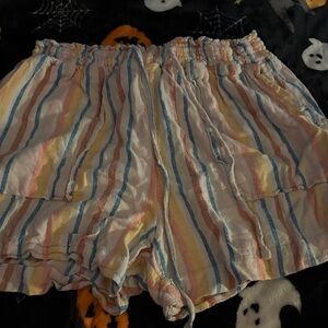 Time and Tru Pastel Striped High Waist Shorts